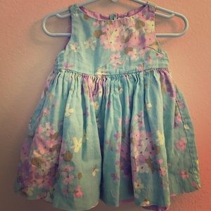 GAP Linen Dress 3 months blue lavender cream